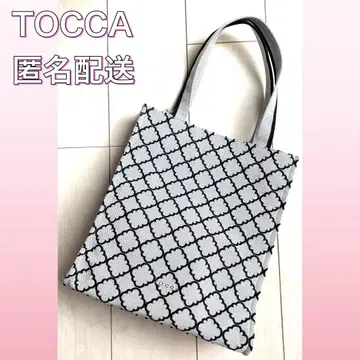 새상품 TOCCA 토카 토트백 체커 블랙 블랙 그레이 천