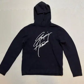 [ 새상품급 ] 아르마니 시그니처 니트 후드티 네이비 S