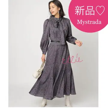 새상품 마이 스트라다 바닥 플레어 랜덤 페인트 원피스