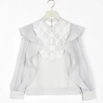 요크 레이스 프릴 블라우스 An MILLE 아이스 블루