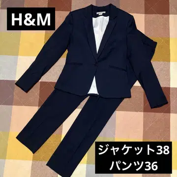 H&M 네이비 슬림핏 수트 셋업 팬츠
