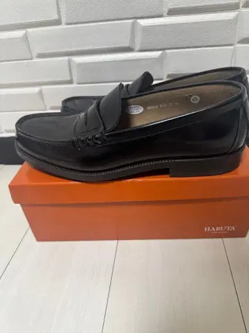 HARUTA 906 블랙 가죽 로퍼 27.5 cm