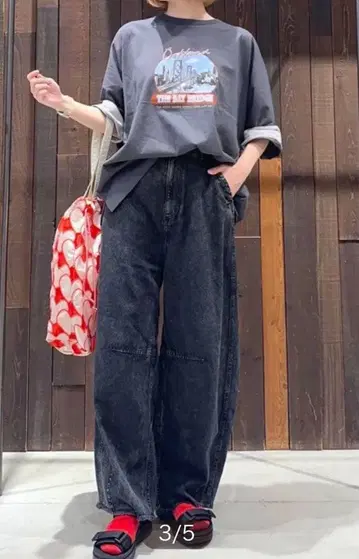 니코앤드 데님 코쿤 배럴 팬츠