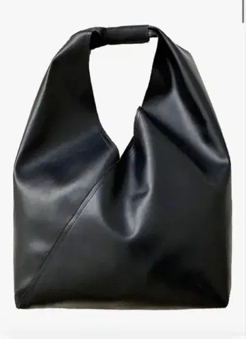 새상품급! 블랙 PU 가죽 토트 트라이앵글 백