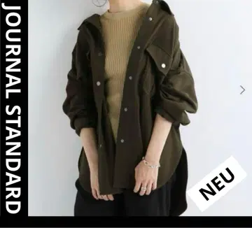 저널 스탠다드 NEU 코튼울 카키기 셔츠 블루종 카키