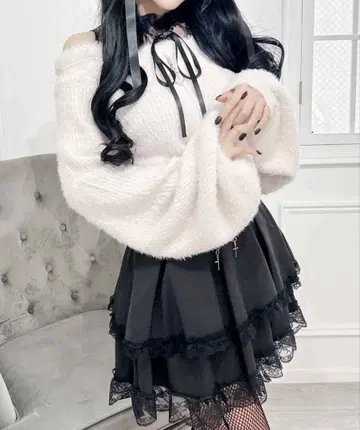 MA*RS 마즈 mars 어깨 트임 샤기 니트탑 핑크