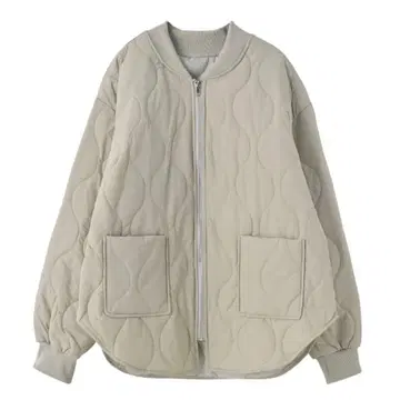 스타일 델리 피그 스티치 퀼팅 블루종 올리브 그레이