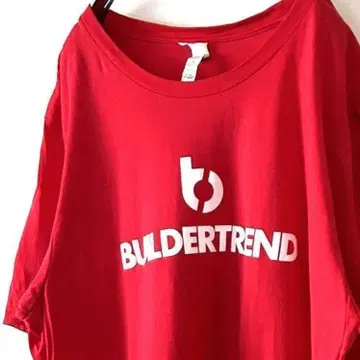 캔버스 BUILDERTREND T셔츠 L 레드 빨간색 구제 의류