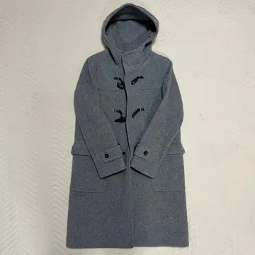 그레이 더플 코트 후드 부착