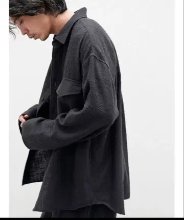 LIDNM 라이트 트위드 네이벌 셔츠 그레이 M