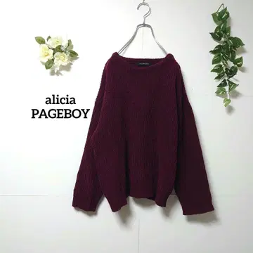 alicia PAGEBOY 케이블 짜임 니트 스웨터 보르도