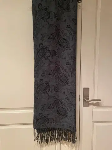 Y's for men 페이즐리 무늬 롱 스톨 블랙&그레이 새상품급