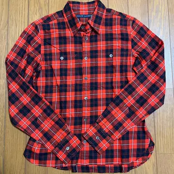 미사용 랄프 로렌 셔츠 긴팔 블라우스 체크 x 레드 9 여성용