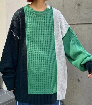 SOUNDS GOOD/패치워크 스티치 리메이크 니트/F