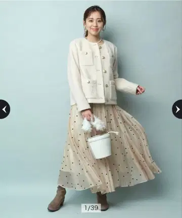 JUSGLITTY 샤이니 도트 바닥 플레어 스커트 ( 옅은 카멜 )