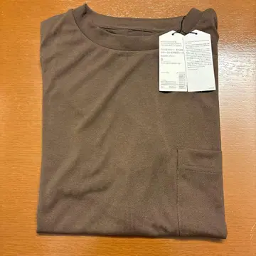 무인양품 얼룩이 잘 지워지는 흡한속건 크루넥 반팔 티셔츠 브라운
