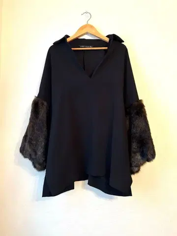 ZARA WOMAN 오버 사이즈 퍼 트리밍 셔츠 블라우스