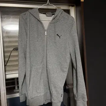 PUMA 그레이 풀 집업 후드티 S