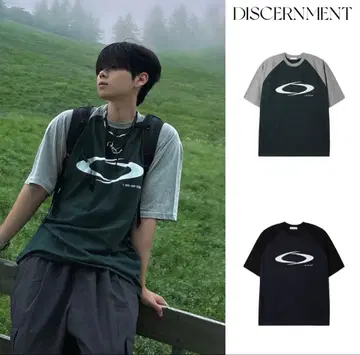 (새상품급) DISCERNMENT 반팔 T셔츠 그린 한국 코디