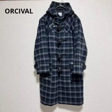 컨디션 최상 오르치발 울 체크 더플 코트