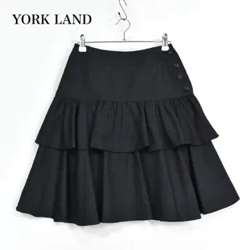 요크랜드 스커트 2단 티어드 울 100% 7 다크 그레이