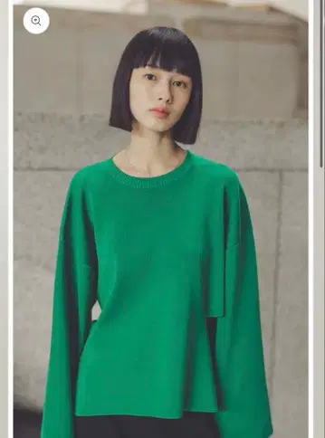 미사용 새상품 나구모 후카 MYNE 사이드 슬릿 니트 그린