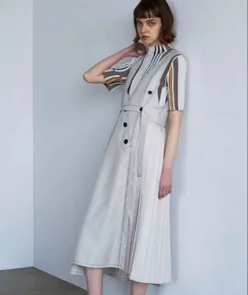 united tokyo 플리츠 도킹 오버롤 스커트