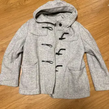 GU 그레이 더플 코트 후드 부착