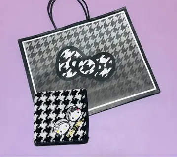 헬로키티 프티 타월 흑백 걸리시 쌍둥이 코디 쇼핑백 세트