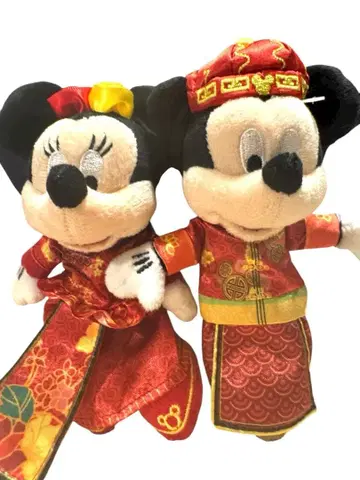 일본 미발매 홍콩 디즈니랜드 2023 설날 미키 미니 페어 키링