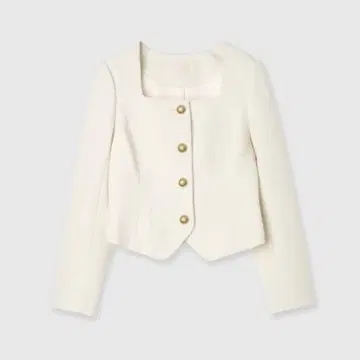 EIMY ISTOIRE 스퀘어 라인 트위드 자켓 화이트