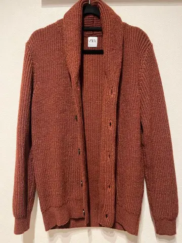 ZARA 브라운 브라운 니트 가디건 M 오렌지