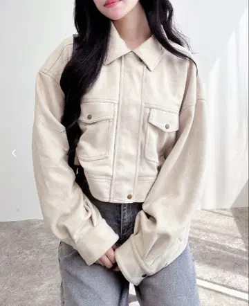 INGNI 페이크 스웨이드 지퍼 숏 블루종