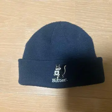 butter goods 네이비 니트 모자 캐릭터 자수