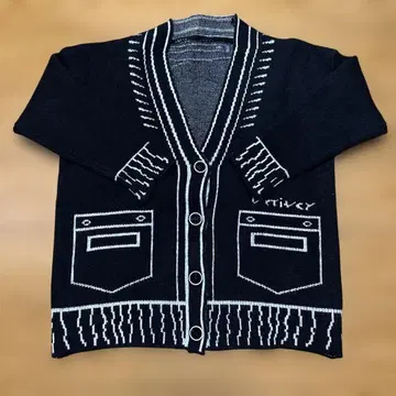 가디건 블랙 속임수 그림 뜨개질