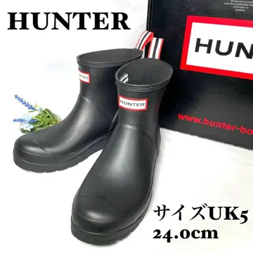 [ 새상품급 ] HUNTER 헌터 레인부츠 숏부츠 블랙 로고