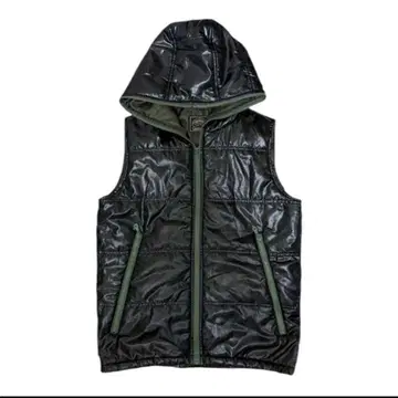 y2k 헤이세이 그런지 다운 베스트 퀼팅 광택 black best