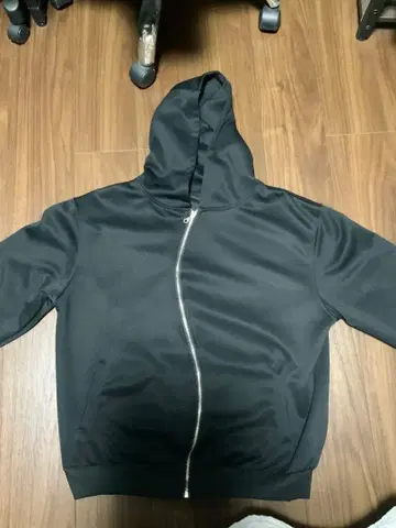 블랙 풀 집업 후드티 후드 부착