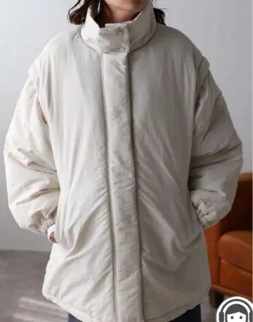 새상품 봉쥬르 사간 2way 슬리브 페이크 다운 코트