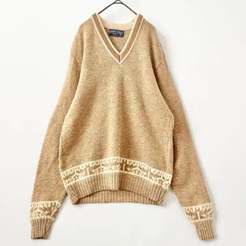 빈티지 V넥 니트 베이지