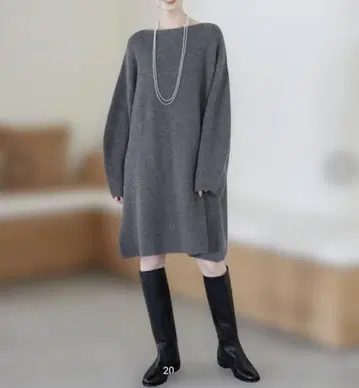 SLOBE IENA 파인 울 니트 미니 원피스 그레이 슬로브 이에나