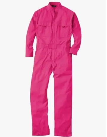 오버롤 작업복 긴팔 핑크