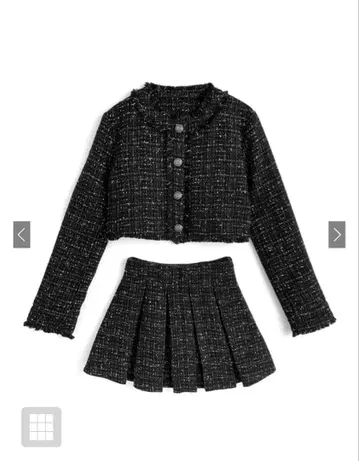 트위드 자켓 x 플리츠 미니 스커트 셋업 ai224 GRL