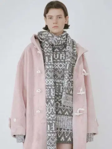 FURFUR 그레이/화이트 머플러