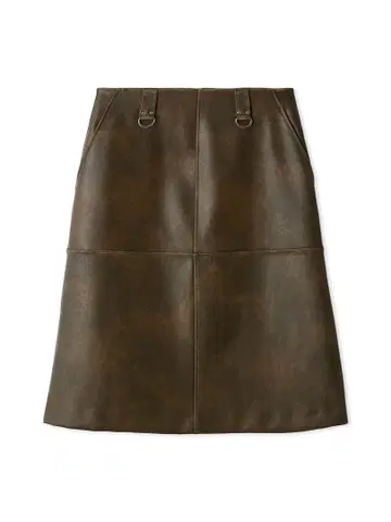 FURFUR 레더라이크 미디 스커트