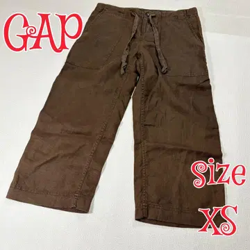 GAP 갭 린넨 와이드 크롭 팬츠 브라운 XS