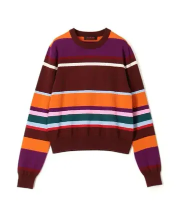 CABaN 코튼 캐시미어 멀티 보더 크루넥 풀오버