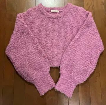 mysty woman 부클레 숏 니트 라벤더 핑크