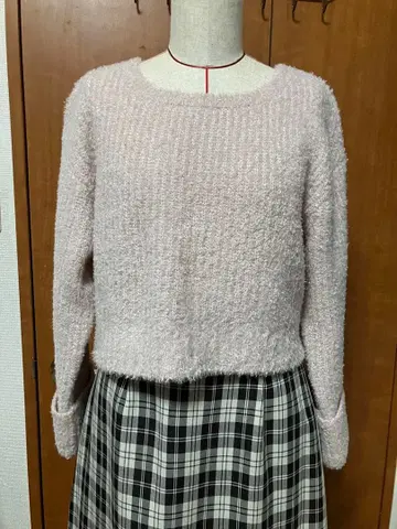 JILL by JILLSTUART 퍼지 니트 긴팔 스웨터 핑크