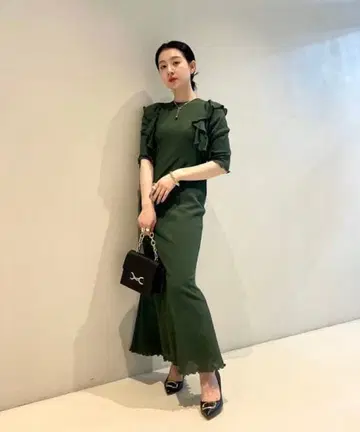 joieve 원피스 rich ruffle green